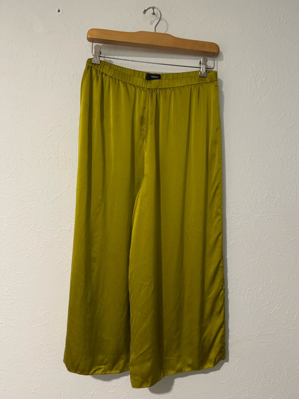Theory Silk 100% Wide -Leg Easy Pant Size L